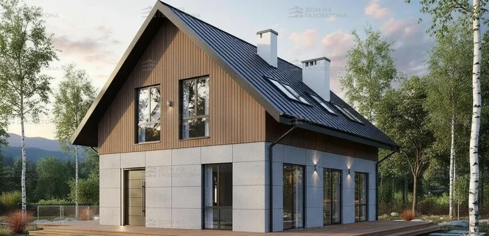 Проект Двухэтажный дом 10 на 10, 141 м2