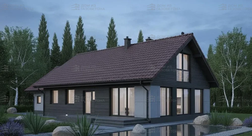 Проект Одноэтажный дом 17 на 11, 134 м2