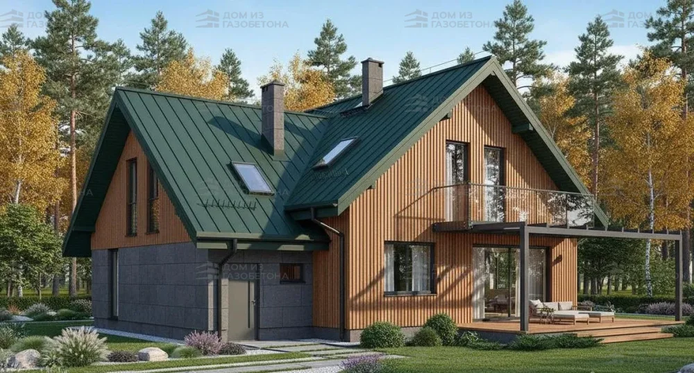 Проект Двухэтажный дом 13 на 11, 170 м2