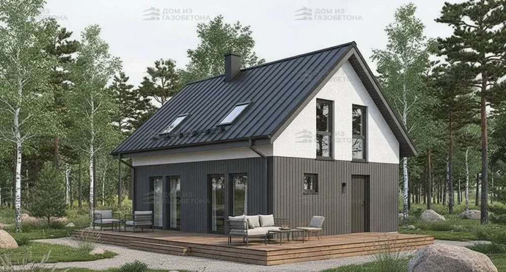 Проект Двухэтажный дом 9 на 7, 87 м2