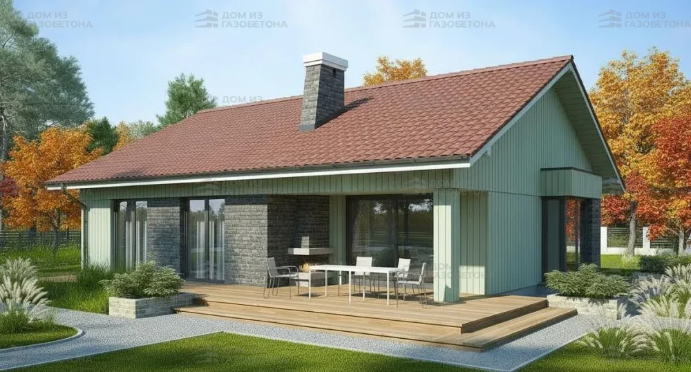 Проект Одноэтажный дом 14 на 13, 117 м2